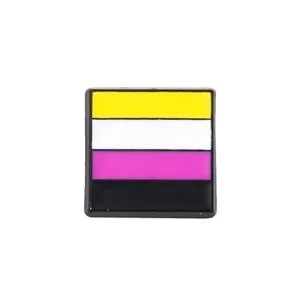 Non Binary Flag Mini Black Lapel Pin Pride Badge
