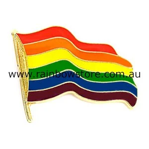 Rainbow Wavy Flag Lapel Pin