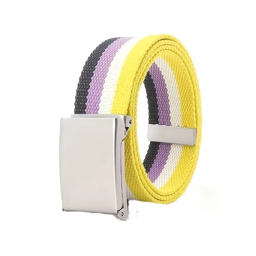 Non Binary Belt Pride Nylon With Strong Metal Buckle