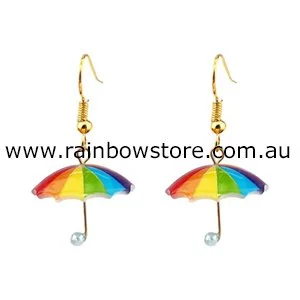 rainbow umbrella earrings