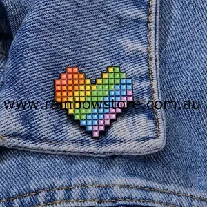 rainbow pixel lapel pin