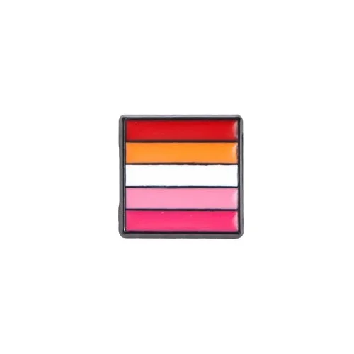 Lesbian Sunset Flag Mini Black Lapel Pin Pride Badge