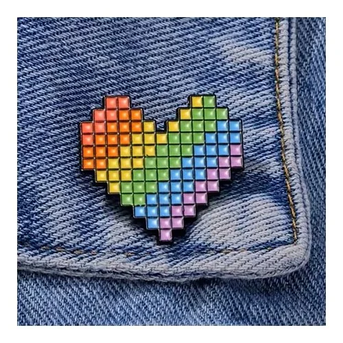 rainbow heart badge