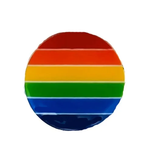 rainbow button resin stripes round