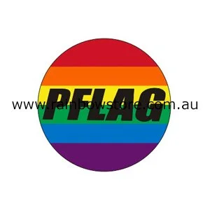 Rainbow PFLAG Metal Badge Button 3cm Gay Lesbian Pride