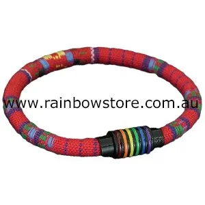 Handmade Red Woven Bohemian Bracelet Pride Magnetic Closure