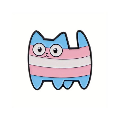 Transgender Pride Cat Metal Lapel Pin Trans Pride