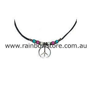 Transgender Necklace Ceramic Beads With Peace Symbol