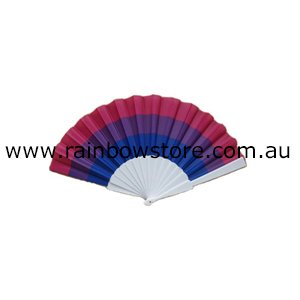 Bisexual Fan Fabric Hand Fabric Fan Bi Sexual Pride White Frame