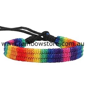 Rainbow Friendship Tube Braid Bracelet Lesbian Gay Pride
