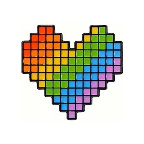 rainbow heart lapel pin