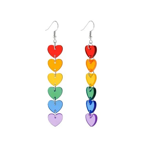 rainbow hearts earrings