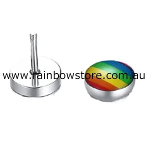 rainbow screw closure earrings