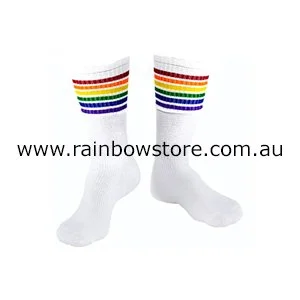 Rainbow Sox Stripe Unisex Socks Sold As Pair Gay Pride