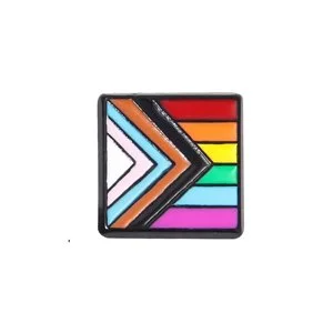 Progress Pride Flag Mini Black Metal Lapel Pin Pride