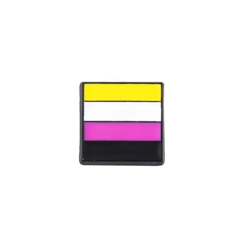 Non Binary Flag Mini Black Lapel Pin Pride Badge