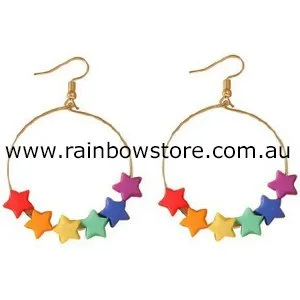 rainbow stars earrings