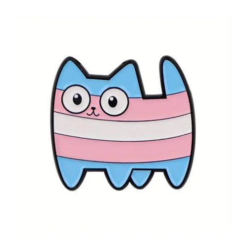Transgender Pride Cat Metal Enamel Lapel Pin Trans Pride