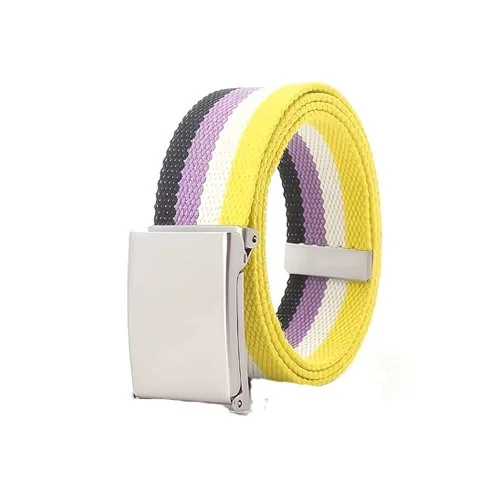 Non Binary Belt Pride Nylon With Strong Metal Buckle