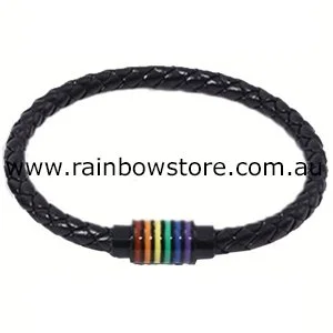 rainbow rings black bracelet