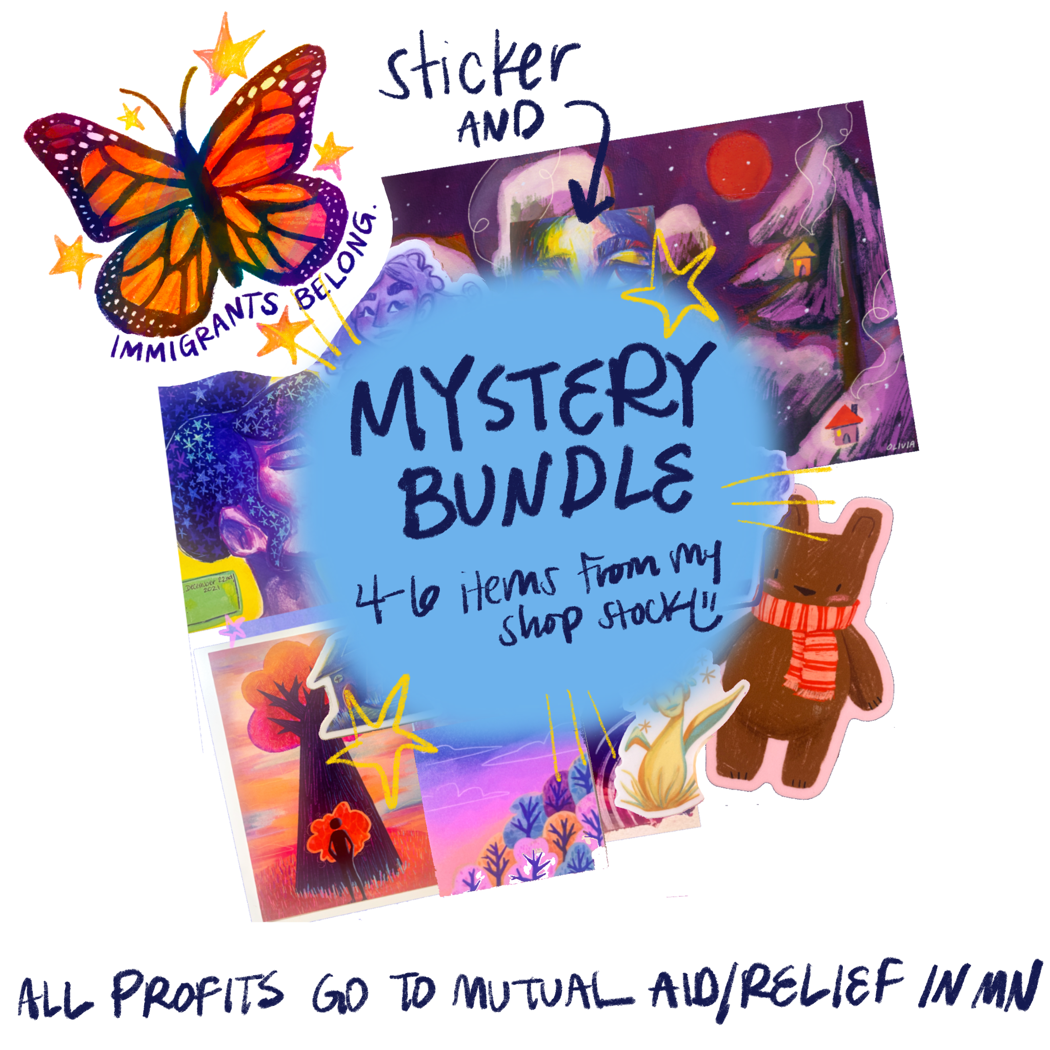 immigrants belong-sticker + mystery bundle