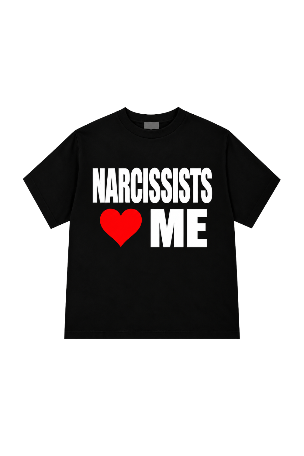 Luxury streetwear black T-shirt with bold white graphic logo print