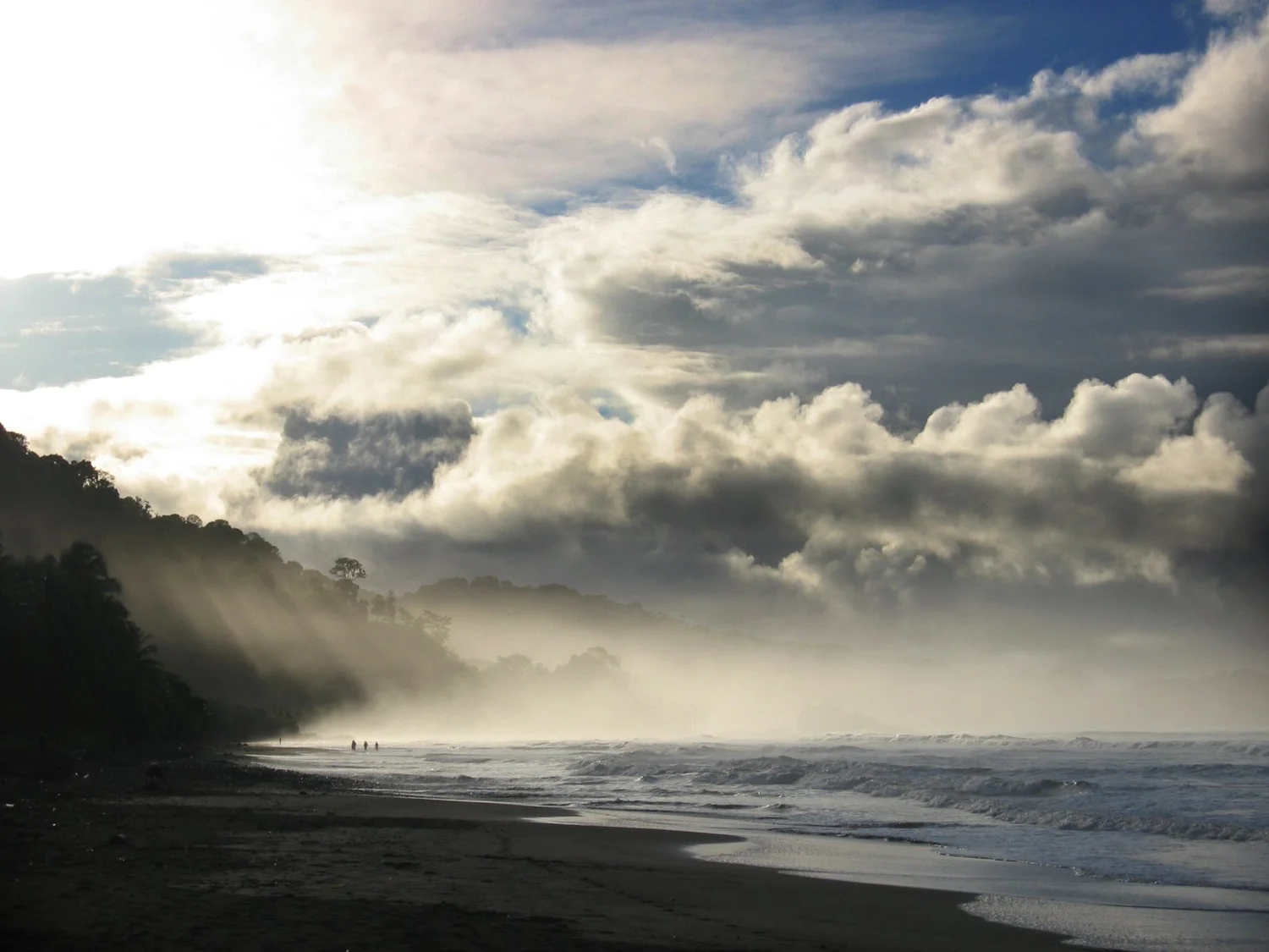 Moody sunrise over the beach at Dominical