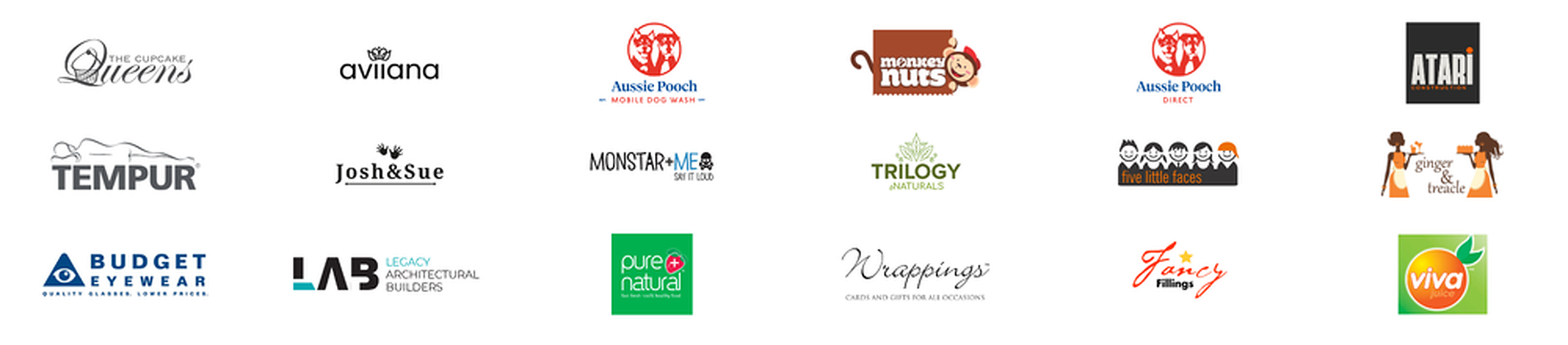 A collection of various company logos arranged in a grid pattern.