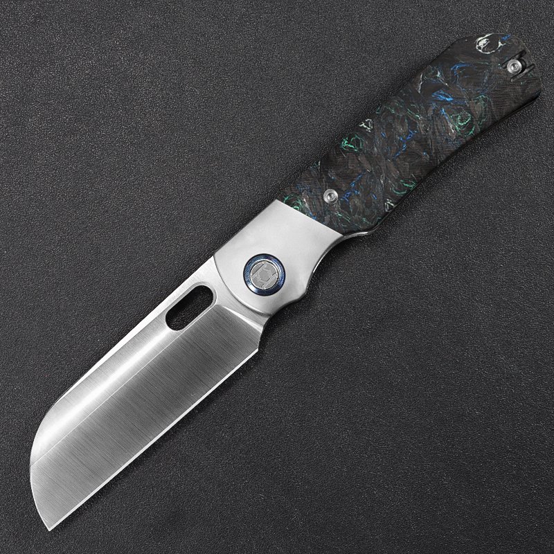 Bolster Sheepfoot Excalibur XL-- Teal Tricolor Camo Carbon with Satin Blade, Delivered in Feb 2027