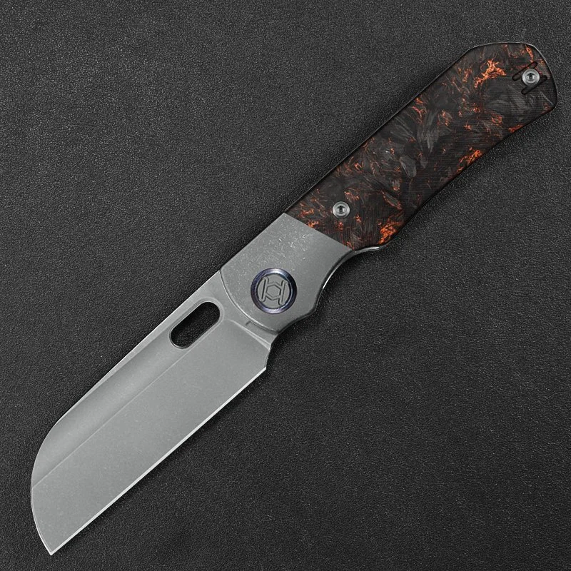 Bolster Sheepfoot Excalibur --Copper Marbled Carbon Fiber with Stonewashed Blade, Delivered in Feb 2027