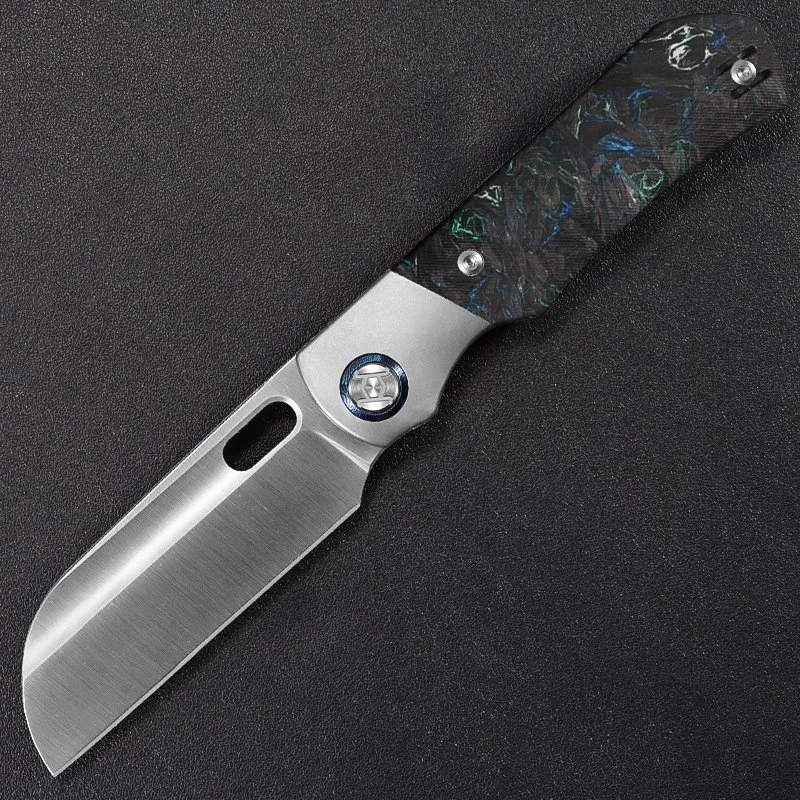 Bolster Sheepfoot Excalibur--Teal Tricolor Camo Carbon with Satin Blade, Delivered in Feb 2027