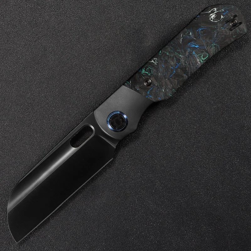Bolster Sheepfoot Excalibur--Teal Tricolor Camo Carbon with Satin DLC Blade, Delivered in Feb 2027