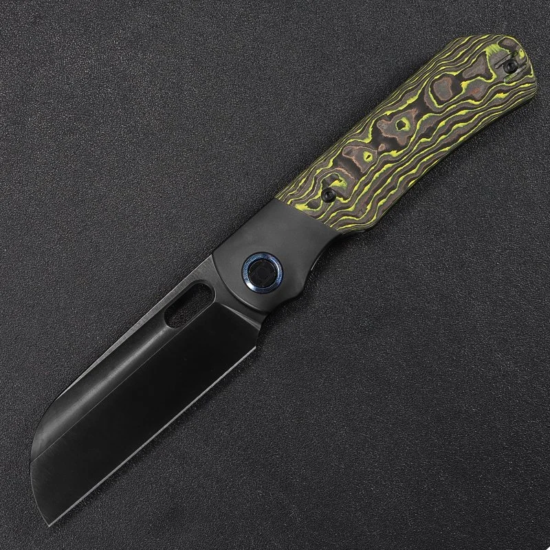 Bolster Sheepfoot Excalibur XL--Bright Yellow & Copper Foil Carbon with Satin DLC Blade, Delivered in Feb 2027