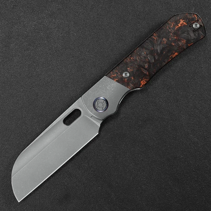 Bolster Sheepfoot Excalibur XL--Copper Marbled Carbon Fiber with Stonewashed Blade, Delivered in Feb 2027