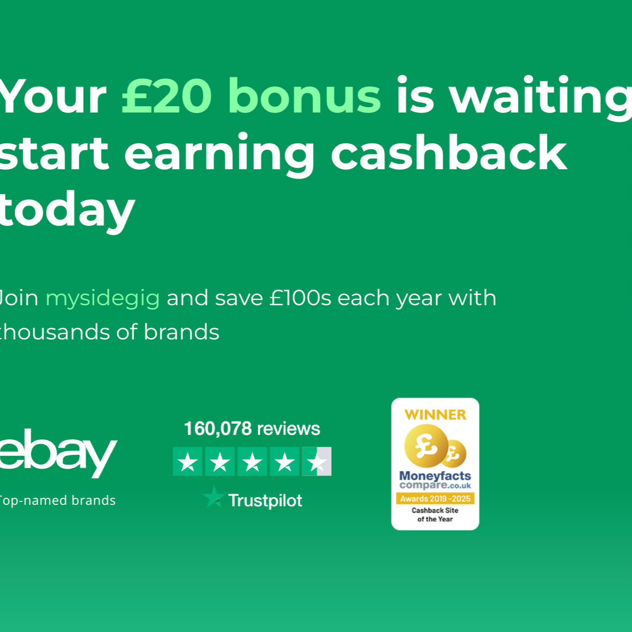 £20 free with TopCashback (limited time boost)