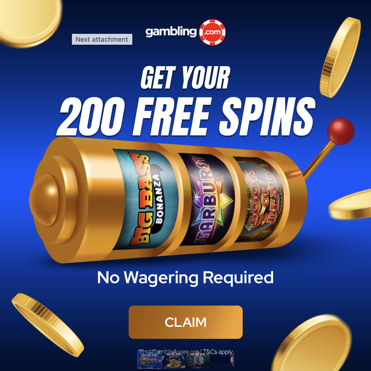 Gambling.com - 200 free spins 🎰
