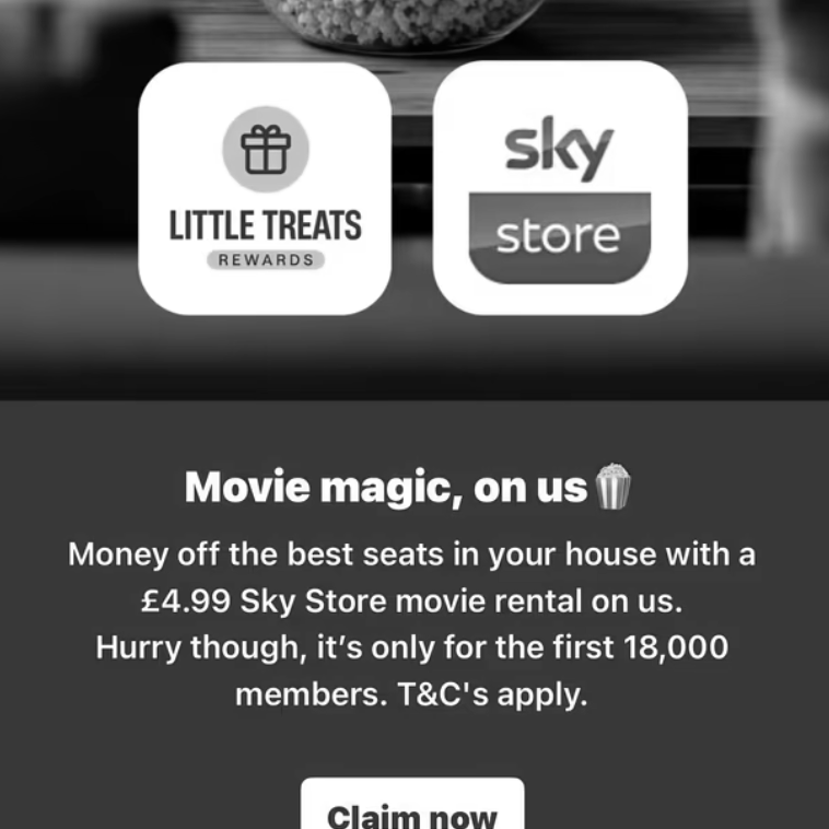Free SKY movie via MoneySuperMarket