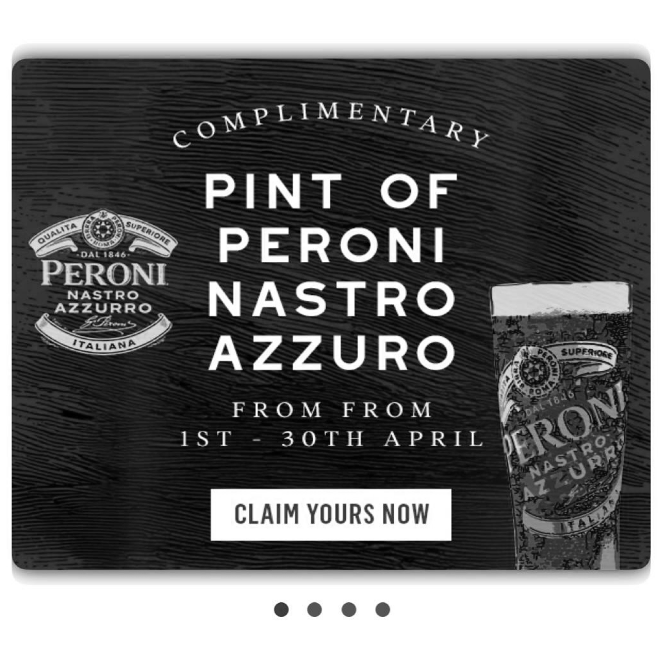 Free pint of Peroni at Nicholson’s Pubs