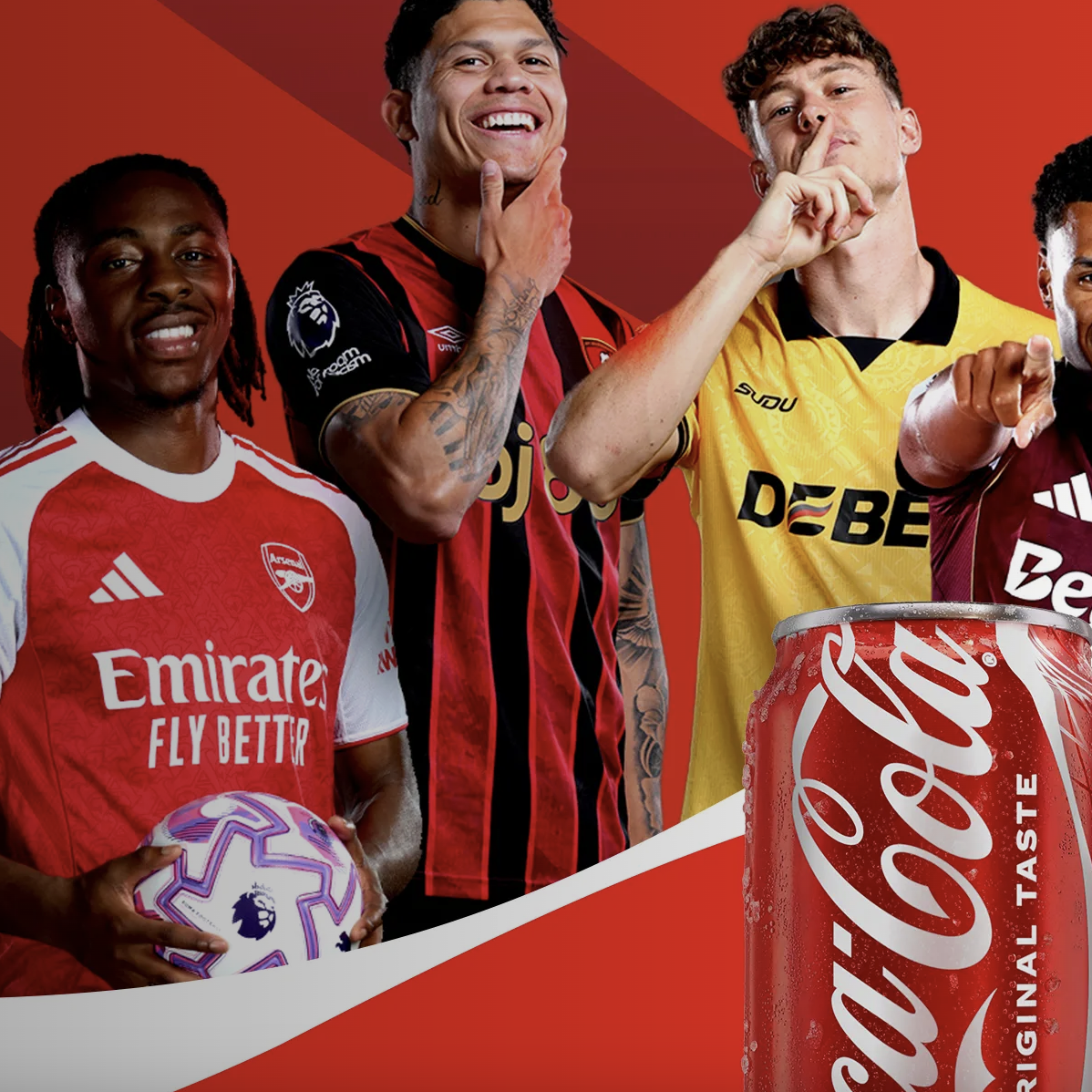 Win 1 of 13,000 prizes (Premier League tickets, Puma balls, Coca‑Cola Jerseys)
