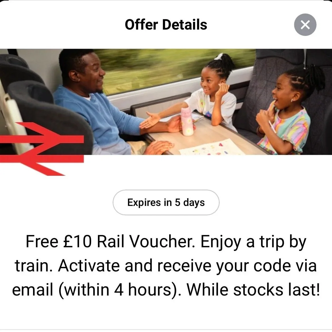 Get a FREE £10 National Rail voucher