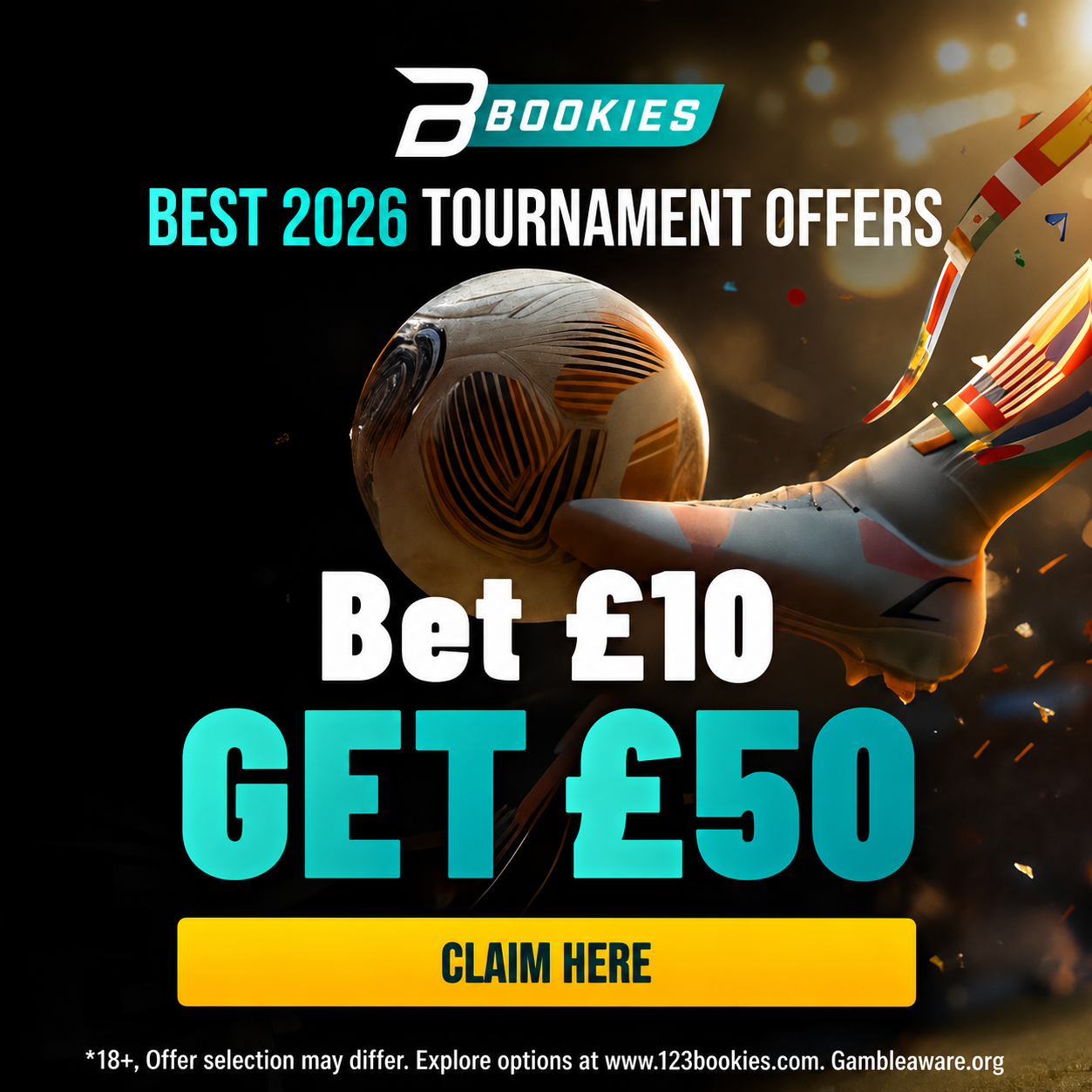123Bookies - Get £50 in free bets from a £10 bet ⚽