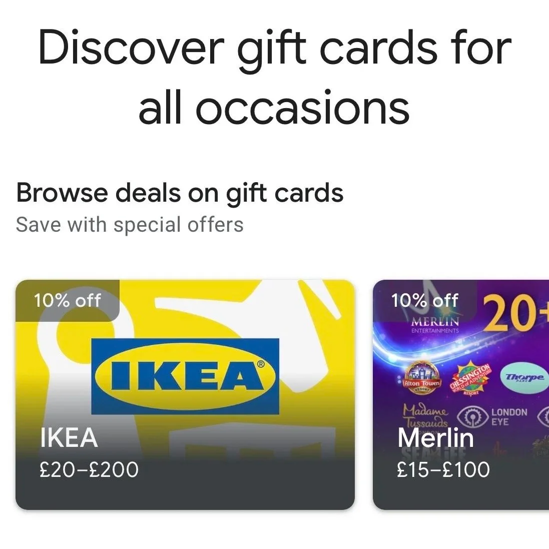 Get 10% OFF IKEA &amp; Merlin Gift Cards (Save £5 on £50)
