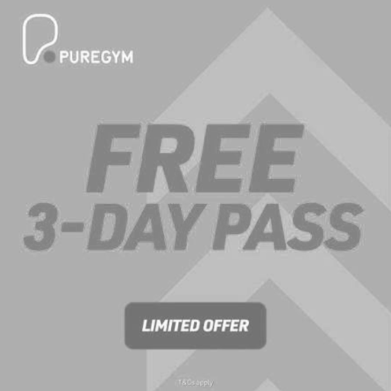 FREE 3 Day Gym Pass at PureGym