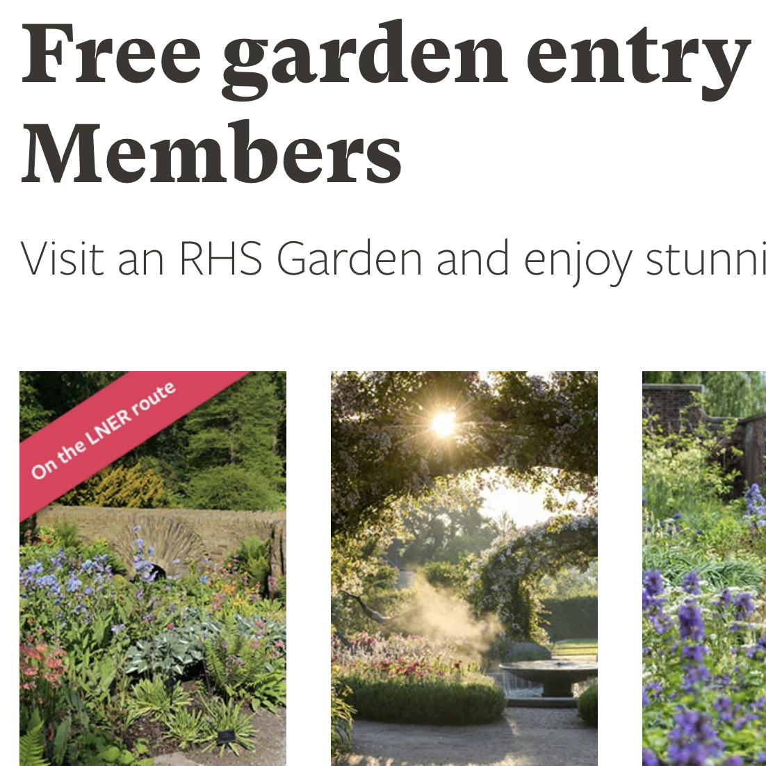 Get 2 FREE standard RHS Garden entries