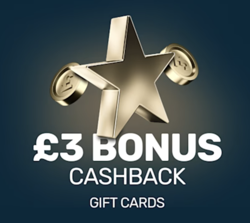£3 Quidco Gift Cards bonus (£30 spend)