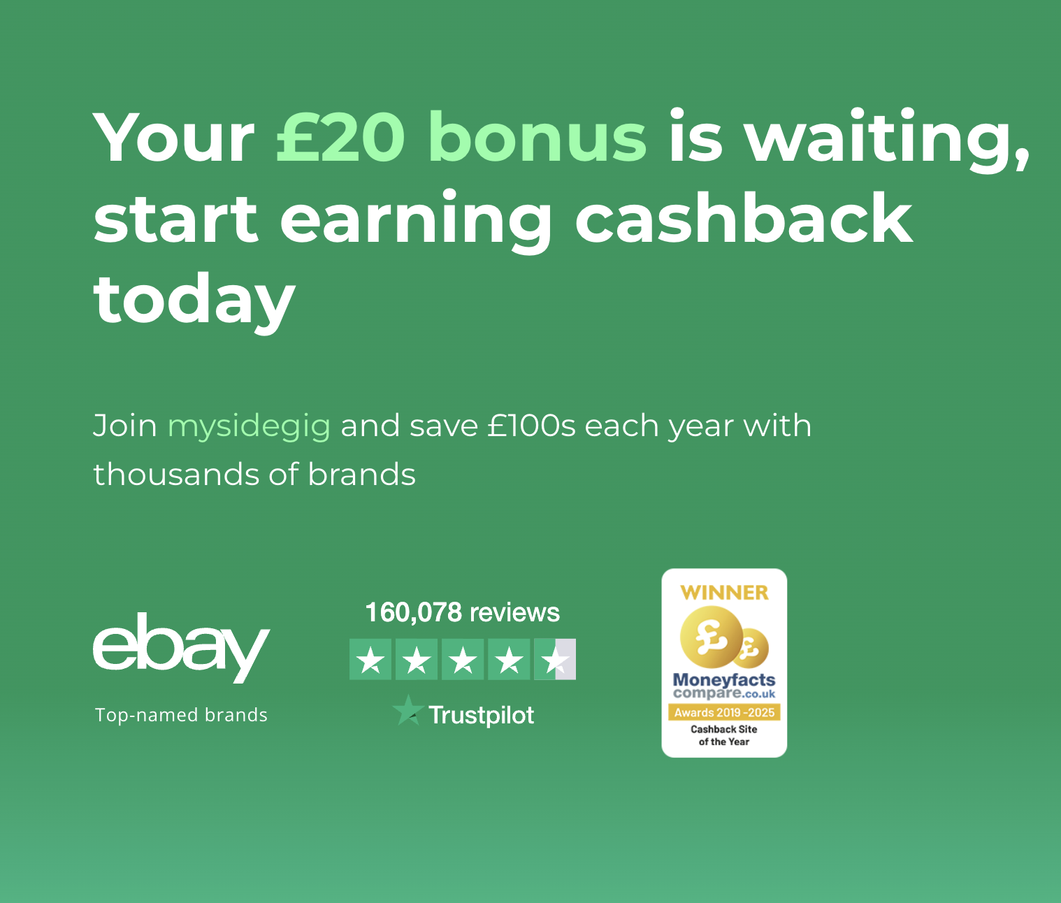 £20 free with TopCashback (limited time boost)