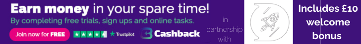 Cashback UK x My Side Gig - £10 Welcome bonus