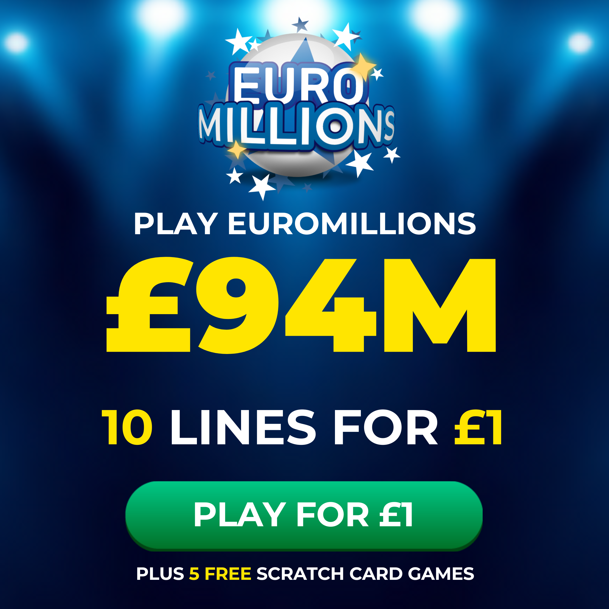 Euromillions £94M Jackpot - 10 lines for £1