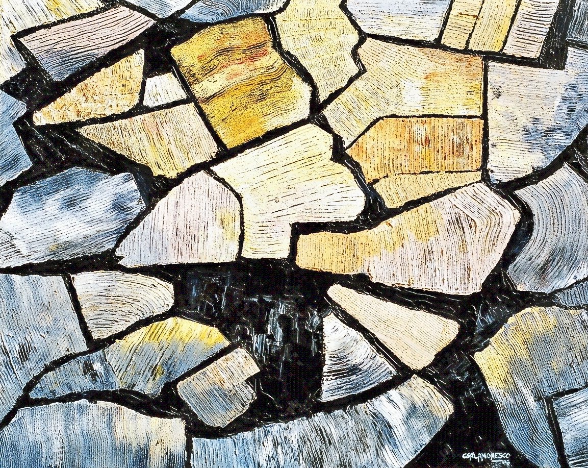 Champs cultivés IV au lever du soleil. 81 x 65