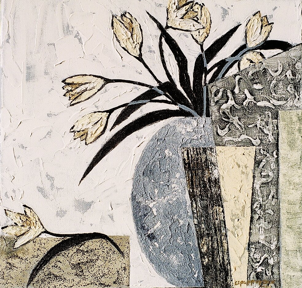 Tulipes blanches. 30 x 30